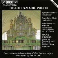 Widor Charles-Marie - Organ Symphony 3 + 6 i gruppen Externt_Lager / Naxoslager hos Bengans Skivbutik AB (2006864)