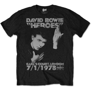 David Bowie - Heroes Earls Court Uni Bl    S i gruppen MERCHANDISE / T-shirt / Nyheter / Pop-Rock hos Bengans Skivbutik AB (2626144r)