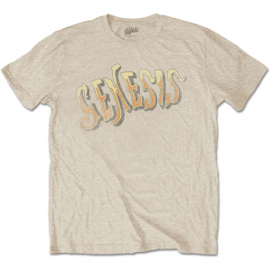 Genesis - Vintage Logo Golden (Small) Unisex Sand T-Shirt i gruppen MERCH / T-Shirt / Sommar T-shirt 23 hos Bengans Skivbutik AB (4304072)