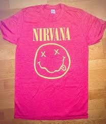 Nirvana - Nirvana T-Shirt Smiley (Light Red) i gruppen ÖVRIGT / Merchandise hos Bengans Skivbutik AB (4381354)