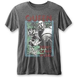 Queen - Unisex T-Shirt: News of the World (Burnout) (Small) i gruppen CDON - Exporterade Artiklar_Manuellt / T-shirts_CDON_Exporterade hos Bengans Skivbutik AB (4401000)