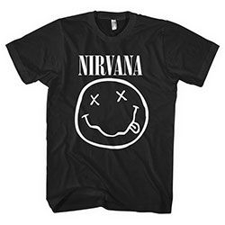 Nirvana - Unisex T-Shirt: White Smiley (Medium) i gruppen CDON - Exporterade Artiklar_Manuellt / T-shirts_CDON_Exporterade hos Bengans Skivbutik AB (4401194)