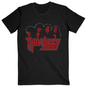 Thin Lizzy - Unisex T-Shirt: Band Photo Logo (XX-Large) i gruppen CDON - Exporterade Artiklar_Manuellt / T-shirts_CDON_Exporterade hos Bengans Skivbutik AB (4401216)