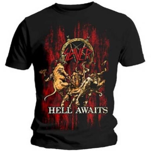 Slayer - Unisex T-Shirt: Hell Awaits (Medium) i gruppen CDON - Exporterade Artiklar_Manuellt / T-shirts_CDON_Exporterade hos Bengans Skivbutik AB (4401243)