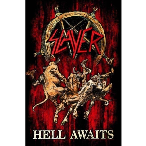 Slayer - Hell Awaits Textile Poster i gruppen MERCHANDISE / Merch / Hårdrock hos Bengans Skivbutik AB (5518160)
