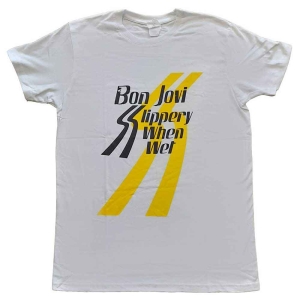 Bon Jovi - Slippery When Wet Uni Wht    i gruppen MERCH / T-Shirt / Rockoff_Nya April24 hos Bengans Skivbutik AB (5530209r)