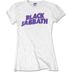 Black Sabbath - Packaged Wavy Logo Lady Wht    i gruppen MERCH / T-Shirt / Rockoff_Nya April24 hos Bengans Skivbutik AB (5530701r)