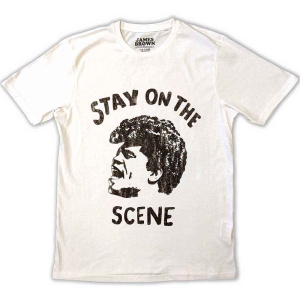 James Brown - Stay On The Scene Uni Wht    i gruppen MERCH / T-Shirt / Rockoff_Nya April24 hos Bengans Skivbutik AB (5532672r)