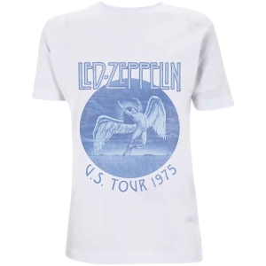 Led Zeppelin - Tour '75 Blue Wash Uni Wht    i gruppen MERCH / T-Shirt / Rockoff_Nya April24 hos Bengans Skivbutik AB (5532715r)