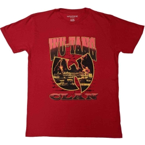 Wu-Tang Clan - Brick Wall Uni Red    i gruppen MERCH / T-Shirt / Rockoff_Nya April24 hos Bengans Skivbutik AB (5533312r)