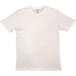 Nirvana - White Smiley Hi-Build Uni Wht    i gruppen MERCH / T-Shirt / Rockoff_Nya April24 hos Bengans Skivbutik AB (5534155r)