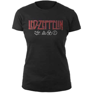 Led Zeppelin - Logo & Symbols Lady Bl    i gruppen MERCH / T-Shirt / Rockoff_Nya April24 hos Bengans Skivbutik AB (5535313r)