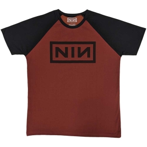 Nine Inch Nails - Classic Logo Uni Red/Bl Raglan:  i gruppen MERCH / T-Shirt / Rockoff_Nya April24 hos Bengans Skivbutik AB (5535338r)
