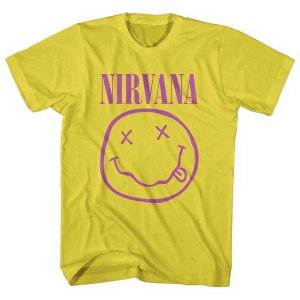 Nirvana - Purple Smiley Uni Yell    i gruppen MERCH / T-Shirt / Rockoff_Nya April24 hos Bengans Skivbutik AB (5535352r)