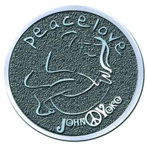 John Lennon - Peace & Love Hichrome Pin Badge i gruppen MERCHANDISE / Merch / Pop-Rock hos Bengans Skivbutik AB (5537322)