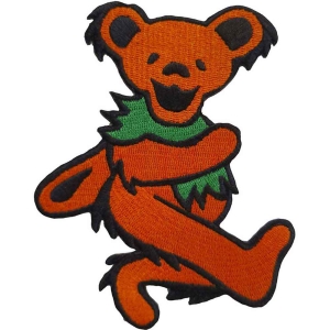 Grateful Dead - Orange Dancing Bear Woven Patch i gruppen MERCHANDISE / Merch / Pop-Rock hos Bengans Skivbutik AB (5537919)
