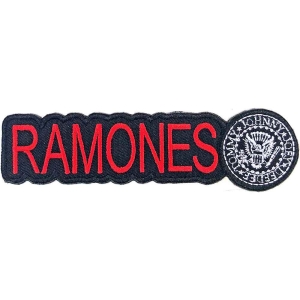 Ramones - Logo & Seal Woven Patch i gruppen MERCHANDISE / Merch / Punk hos Bengans Skivbutik AB (5538332)