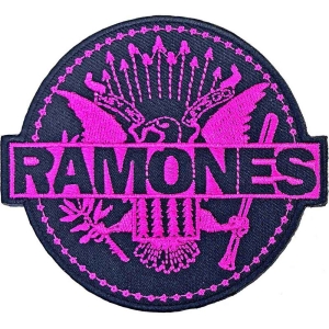 Ramones - Pink Seal Woven Patch i gruppen MERCHANDISE / Merch / Punk hos Bengans Skivbutik AB (5538335)