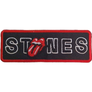 Rolling Stones - Bordered No Filter Licks Woven Patch i gruppen MERCHANDISE / Merch / Pop-Rock hos Bengans Skivbutik AB (5538360)