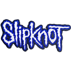 Slipknot - Cut-Out Logo Blue Border Woven Patch i gruppen MERCHANDISE / Merch / Hårdrock hos Bengans Skivbutik AB (5538441)