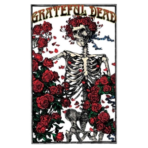 Grateful Dead - Skeleton & Rose Textile Poster i gruppen MERCHANDISE / Merch / Pop-Rock hos Bengans Skivbutik AB (5538706)