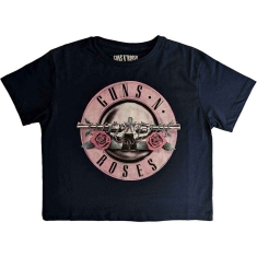 Guns N Roses - Classic Logo Lady Navy Crop Top: 