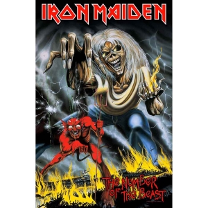 Iron Maiden - Number Of The Beast Textile Poster i gruppen MERCHANDISE / Merch / Hårdrock hos Bengans Skivbutik AB (4398182)