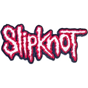 Slipknot - Cut-Out Logo Red Border Woven Patch i gruppen MERCHANDISE / Merch / Hårdrock hos Bengans Skivbutik AB (5538442)