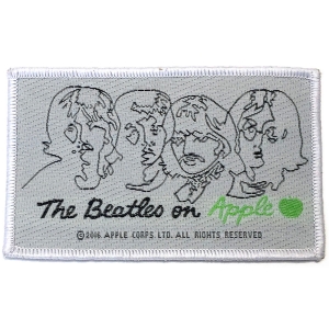 The Beatles - Beatles On Apple Black On White Patch i gruppen MERCHANDISE / Merch / Pop-Rock hos Bengans Skivbutik AB (5538511)