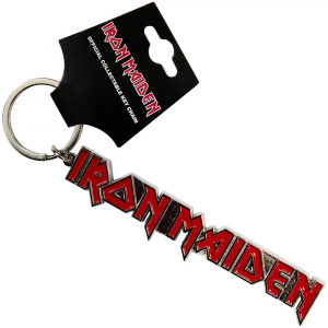 Iron Maiden - Logo With Tails Keychain (Red) i gruppen MERCHANDISE / Nyckelring / Hårdrock hos Bengans Skivbutik AB (1129670)
