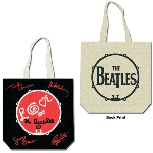 The Beatles - Love Drum With Signatures Cotton Tote B in the group MERCHANDISE / Merch / Pop-Rock at Bengans Skivbutik AB (181717)