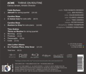 Acme - Thrive On Routine (2 Blu-Ray Audio) i gruppen MUSIK / Musik Blu-Ray / Klassiskt hos Bengans Skivbutik AB (2397020)