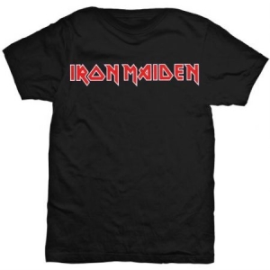 Iron Maiden -  Logo Men's Black T Shirt (S) i gruppen MERCH / T-Shirt / Sommar T-shirt 23 hos Bengans Skivbutik AB (2626309)