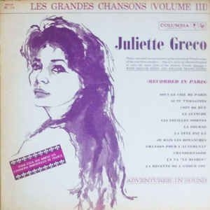 Greco Juliette - Juliette Greco Vol. 3 i gruppen CD / Pop hos Bengans Skivbutik AB (3043007)