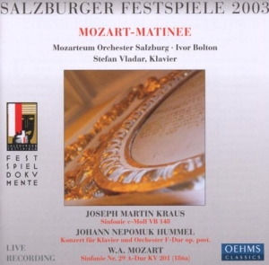 Mozart/Kraus/Hummel - Sf Matineen Bolton i gruppen CD / Klassiskt hos Bengans Skivbutik AB (3187362)