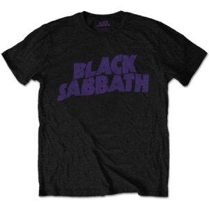 Black Sabbath -  Men's Tee: Wavy Logo Vintage (M) i gruppen MERCHANDISE / T-shirt / Hårdrock hos Bengans Skivbutik AB (3351383)