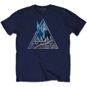 Def Leppard - Triangle Logo Uni Navy    i gruppen MERCH / T-Shirt / Rockoff_Nya April24 hos Bengans Skivbutik AB (3351386r)