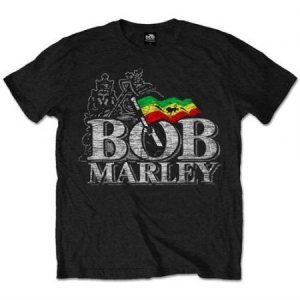 Bob Marley - T-shirt Distressed Logo i gruppen ÖVRIGT / Merch T-shirts hos Bengans Skivbutik AB (3366184r)