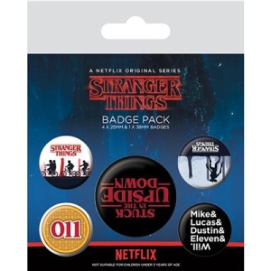 Stranger Things - Stranger Things (Upside Down) Badge Pack i gruppen MERCHANDISE / Pin-Button Badge / TV-serie hos Bengans Skivbutik AB (3587740)