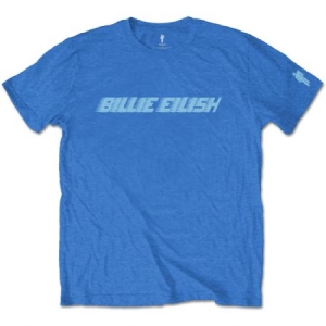 Billie Eilish - BILLIE EILISH UNISEX TEE: BLUE RACER LOGO (SLEEVE PRINT) i gruppen MERCH / T-Shirt / Sommar T-shirt 23 hos Bengans Skivbutik AB (3739568r)