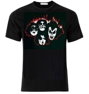 Kiss - Kiss T-Shirt Faces Flames i gruppen Minishops / Kiss hos Bengans Skivbutik AB (3755924)