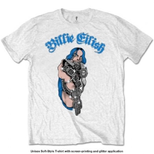 Billie Eilish - T-shirt - Bling (Men White) i gruppen ÖVRIGT / Merch T-shirts / T-shirt Kampanj hos Bengans Skivbutik AB (3826266)