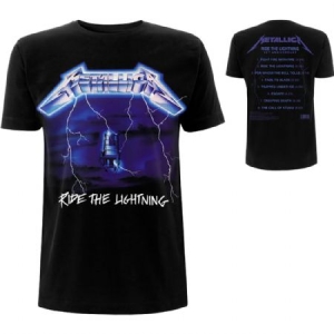 Metallica - Ride The Lightning Tracks Uni Bl T-Shirt i gruppen MERCHANDISE / T-shirt / Hårdrock hos Bengans Skivbutik AB (3827665r)