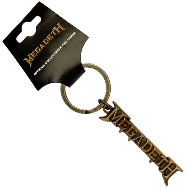 Megadeth - Megadeth Standard Keychain: Gold Logo i gruppen MERCH / Accessoarer / Nyckelringar hos Bengans Skivbutik AB (3834096)