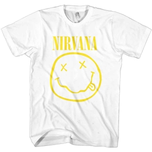 Nirvana - Yellow Happy Face White T-Shirt  (XL) i gruppen MERCHANDISE / T-shirt / Pop-Rock hos Bengans Skivbutik AB (3834124)