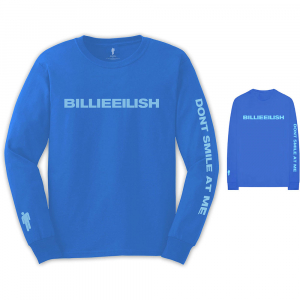 Billie Eilish - Billie Eilish Unisex Long Sleeved Tee: Smile (Back & Arm Print) i gruppen MERCH / T-Shirt / Sommar T-shirt 23 hos Bengans Skivbutik AB (3846443r)