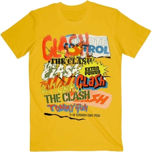 The Clash - Singles Collage Text Uni Yell    i gruppen MERCH / T-Shirt / Rockoff_Nya April24 hos Bengans Skivbutik AB (3881328r)