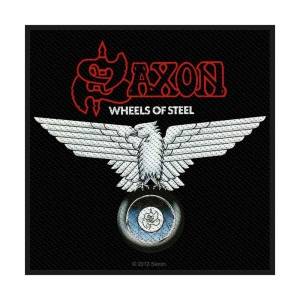 Saxon - Wheels Of Steel Standard Patch i gruppen MERCHANDISE / Tygmärke / Hårdrock hos Bengans Skivbutik AB (3882195)