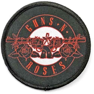 Guns N Roses - Red Circle Logo Printed Patch i gruppen MERCHANDISE / Merch / Hårdrock hos Bengans Skivbutik AB (3882222)