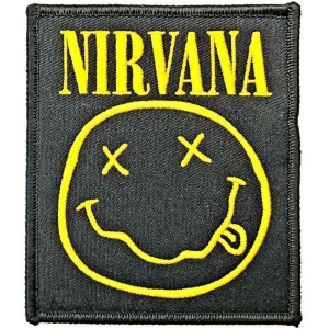 Nirvana - Smiley Woven Patch i gruppen MERCHANDISE / Tygmärke / Hårdrock hos Bengans Skivbutik AB (3882228)